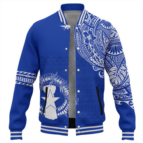 Northern Mariana Islands Baseball Jacket Polynesian Flag With Coat Of Arms