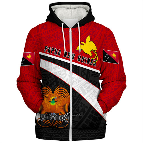 Papua New Guinea Sherpa Hoodie Melanesia Curve Style