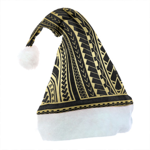 Hawaii Christmas Hat Polynesia Pattern Gold