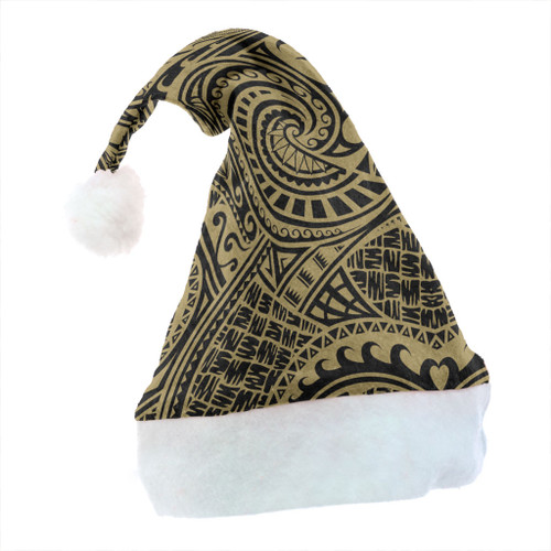 Hawaii Christmas Hat Tribal Pattern Polynesian Gold