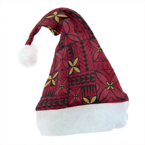 Samoa Christmas Hat Design Tribal Pattern Red
