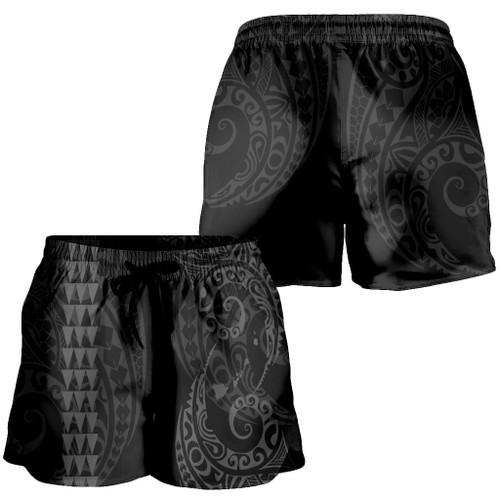 Hawaii Women Shorts Hawaiian Map Kakau Style Grey