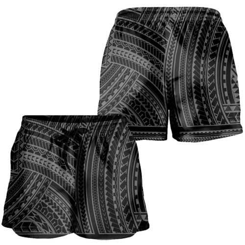 Hawaii Women Shorts Polynesia Pattern Grey