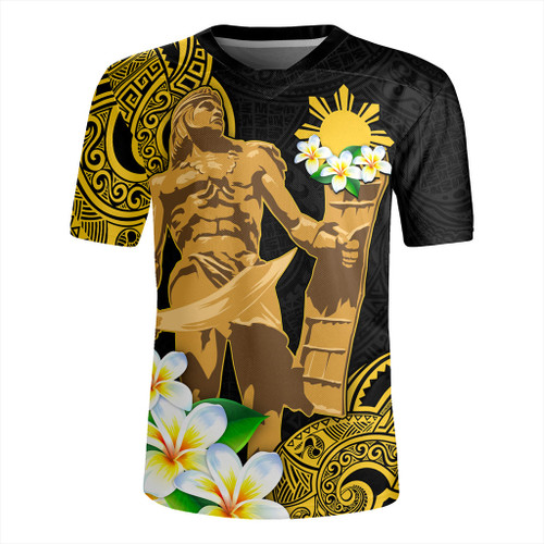 Philippines Filipinos Rugby Jersey Custom Tribal Lapu Lapu With Plumeria Flower