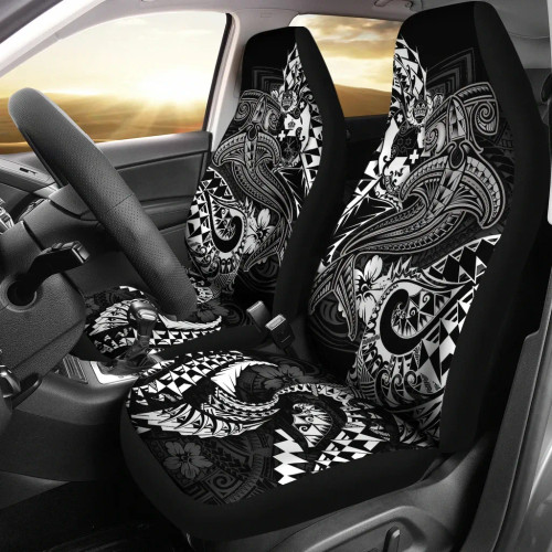 Tonga Car Seat Covers  - White Shark Polynesian Tattoo