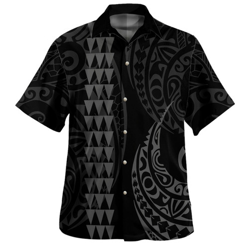 Hawaii Hawaiian Shirt Polynesia Kakau Style Gray