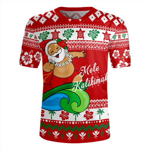 Hawaii Rugby Jersey Santa Claus Ho Ho Ho Christmas