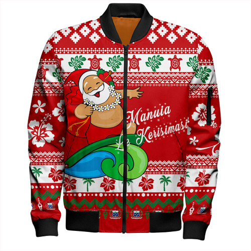 Samoa Bomber Jacket Santa Claus Ho Ho Ho Christmas
