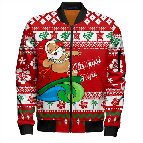 Tonga Bomber Jacket Santa Claus Ho Ho Ho Christmas