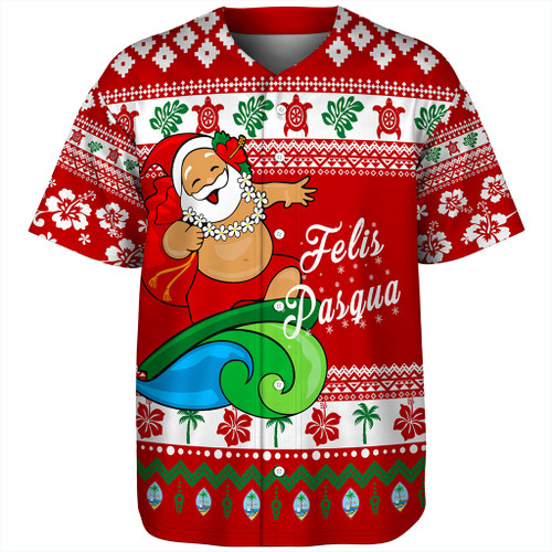 Guam Baseball Shirt Santa Claus Ho Ho Ho Christmas