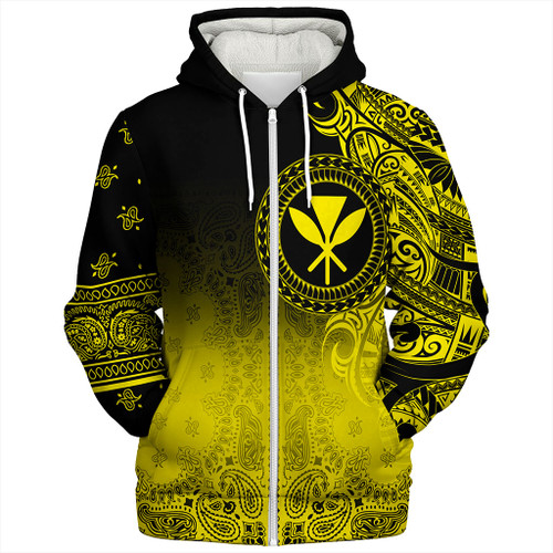 Hawaii Sherpa Hoodie Custom Kanaka Paisley Style