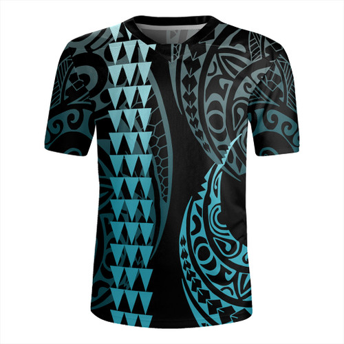 Hawaii Rugby Jersey Polynesian Kakau Style Ver.1