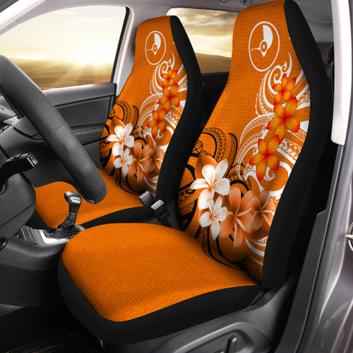 Yap State Car Seat Covers Polynesian Floral Spirit Orange1