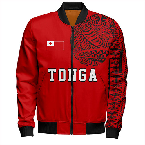 Tonga Bomber Jacket Tattoo Ngatu Pattern Style