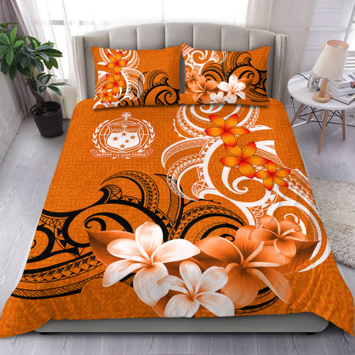 Samoa Bedding Set Polynesian Floral Spirit Orange1