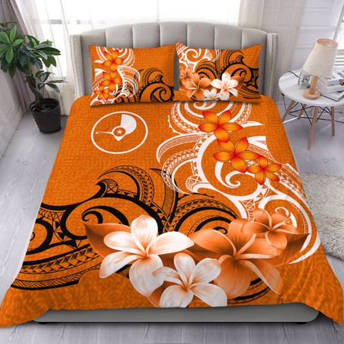 Yap State Bedding Set Polynesian Floral Spirit Orange1