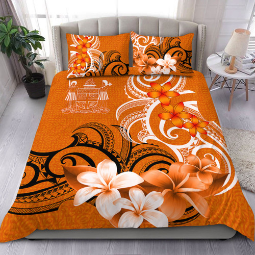 Fiji Bedding Set Polynesian Floral Spirit Orange1