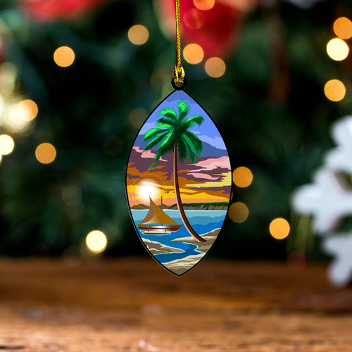 Guam Acrylic And Wooden Ornament Coat Of Arms Background