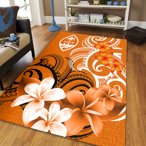 Guam Area Rug Polynesian Floral Spirit Orange1