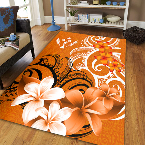 Kosrae Area Rug Polynesian Floral Spirit Orange1