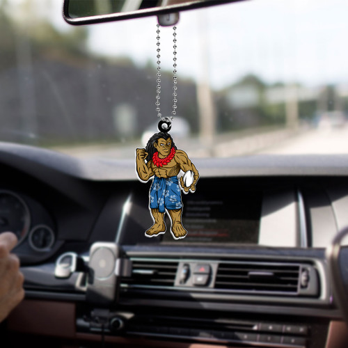 Samoa Car Hanging Ornament Rugby Flag Tribal Tatau Pattern