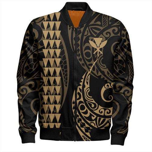 Hawaii Bomber Jacket Kanaka Kakau Style Ver.1 Gold
