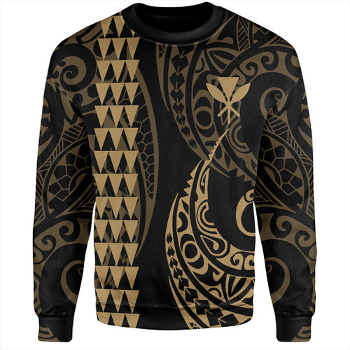 Hawaii Sweatshirt Kanaka Kakau Style Ver.1 Gold