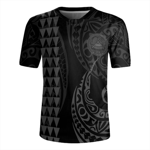 American Samoa Rugby Jersey Kakau Style Gray