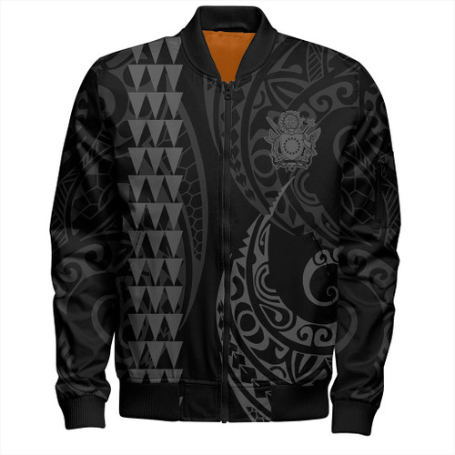 Cook Islands Bomber Jacket Kakau Style Gray