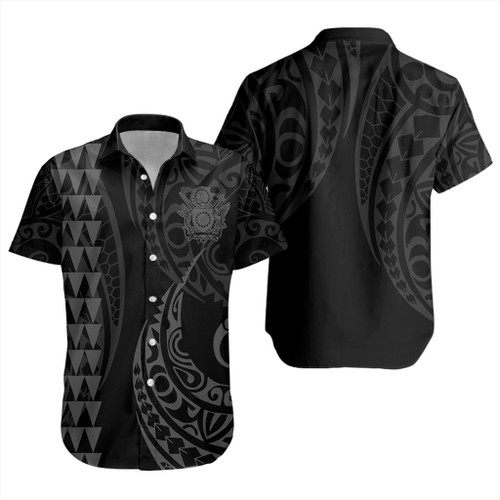 Cook Islands Short Sleeve Shirt Kakau Style Gray