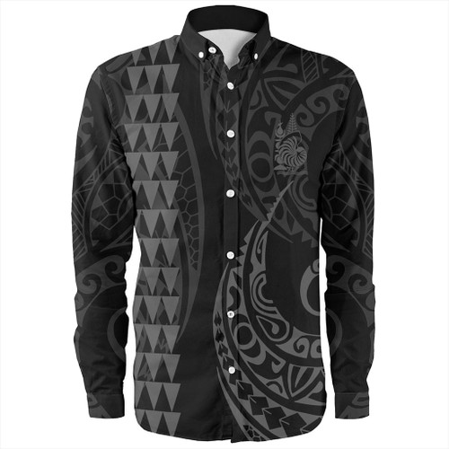New Caledonia Long Sleeve Shirt Kakau Style Gray