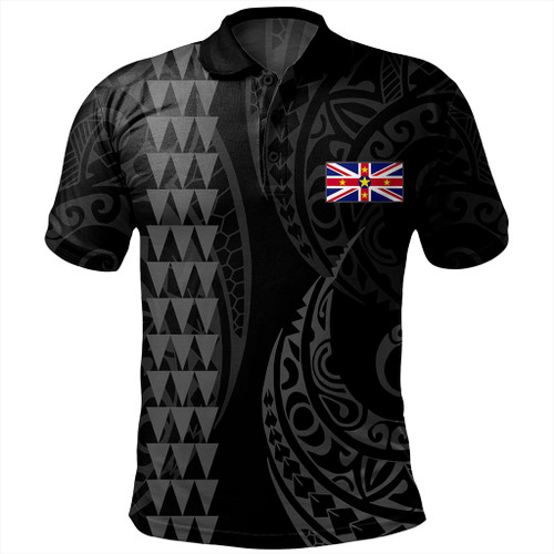 Niue Polo Shirt Kakau Style Gray