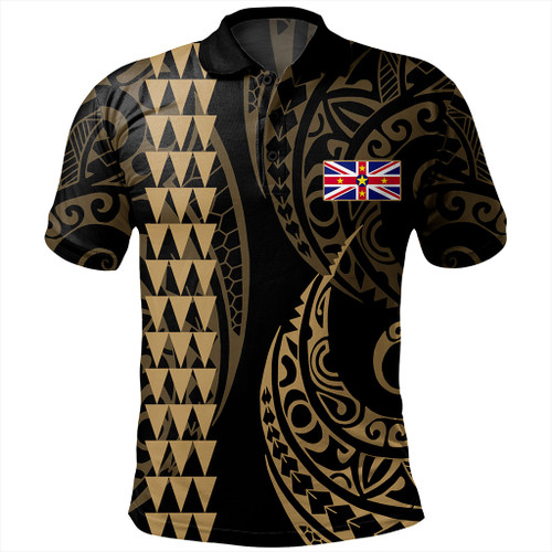 Niue Polo Shirt Kakau Style Ver.1 Gold