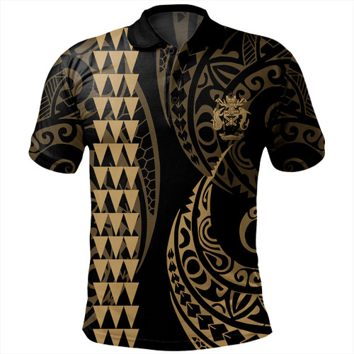 Solomon Islands Polo Shirt Kakau Style Ver.1 Gold