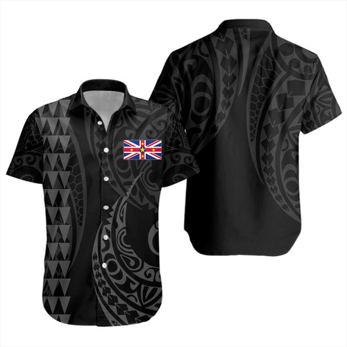 Niue Short Sleeve Shirt Kakau Style Gray