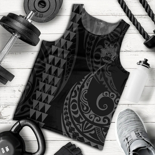 Solomon Islands Tank Top Kakau Style Gray