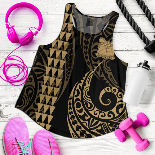 Tokelau Women Tank Kakau Style Ver.1 Gold
