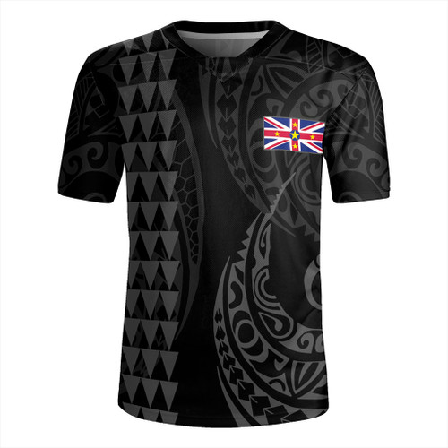 Niue Rugby Jersey Kakau Style Gray