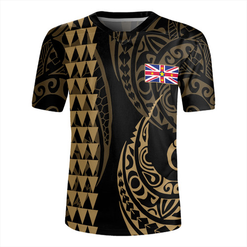 Niue Rugby Jersey Kakau Style Ver.1 Gold