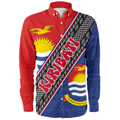 Kiribati Long Sleeve Shirt Micronesia Flag And Coat Of Arms