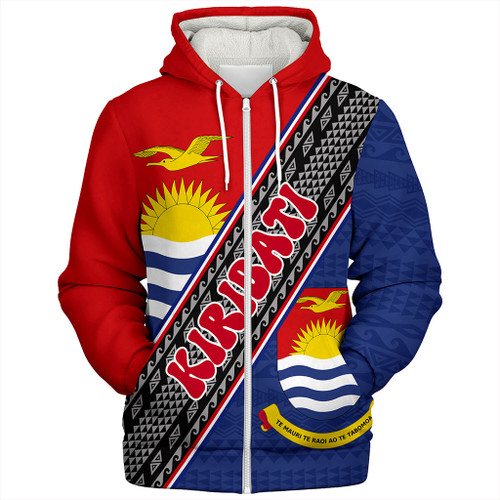 Kiribati Sherpa Hoodie Micronesia Flag And Coat Of Arms