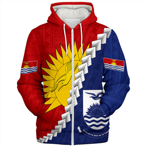 Kiribati Sherpa Hoodie Micronesia With Flag