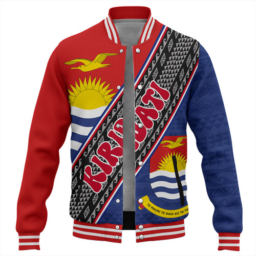 Kiribati Baseball Jacket Micronesia Flag And Coat Of Arms