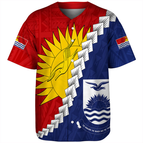 Kiribati Baseball Shirt Micronesia With Flag