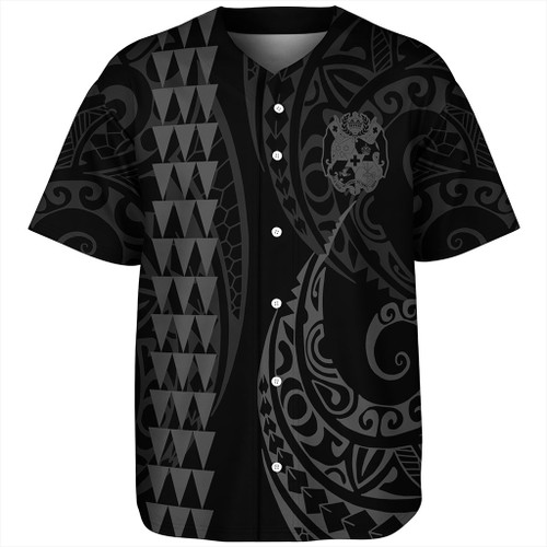 Tonga Baseball Shirt Kakau Style Gray