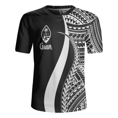 Guam Custom Personalised Rugby Jersey Polynesian Tentacle Tribal Pattern WHITE1