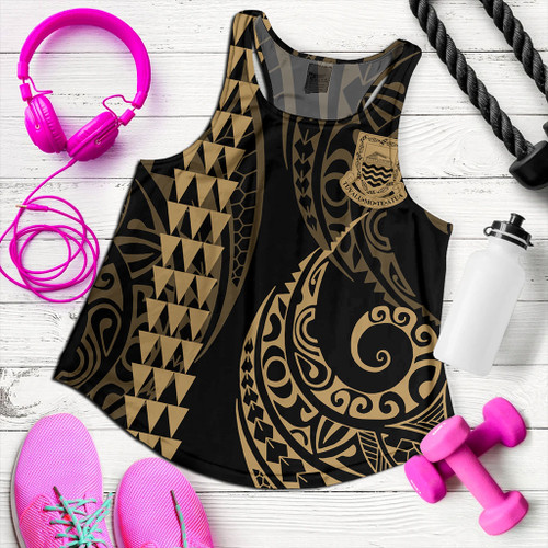 Tuvalu Women Tank Kakau Style Ver.1 Gold