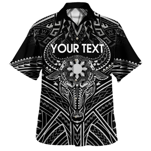 Philippines Filipinos Hawaiian Shirt Custom Water Buffalo Tattoo White Ver.1