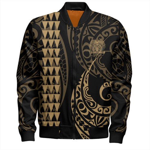 Papua New Guinea Bomber Jacket Kakau Style Ver.1 Gold