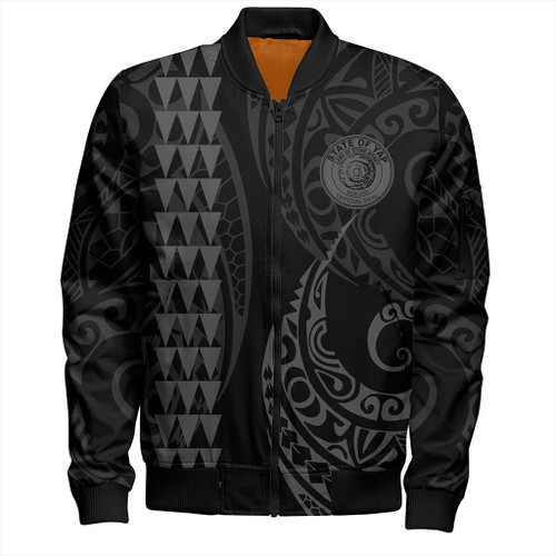 Yap State Bomber Jacket Kakau Style Gray